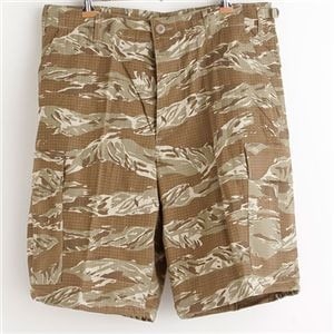 アメリカ軍 BDU カーゴショートパンツ/迷彩服パンツLサイズ リップストップ デザートタイガーレプリカ