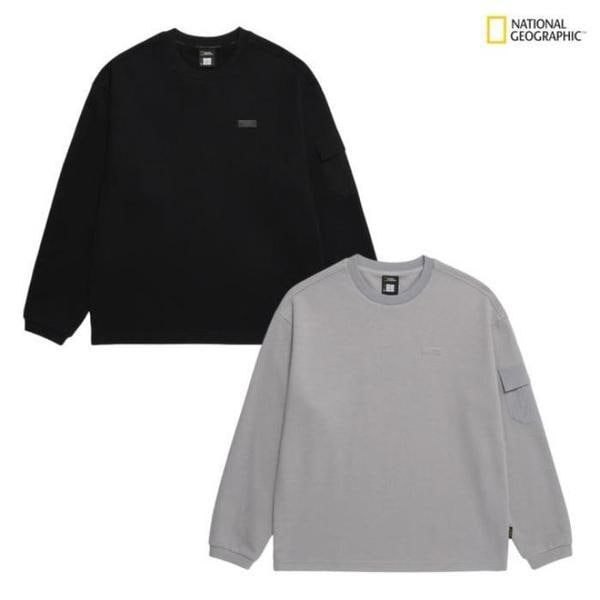 sh06 カーフ機能性袖ポケットセミオーバーフィットマンツーマンセミオーバーフィットマン（S44912715）