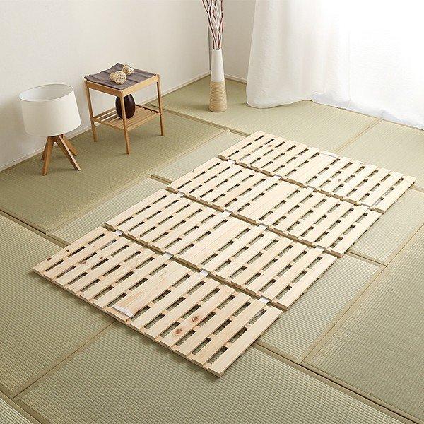 すのこベッド 折りたたみ セミダブル 天然木 ひのき 布団用すのこベッド ふとん 干せる 部屋干し