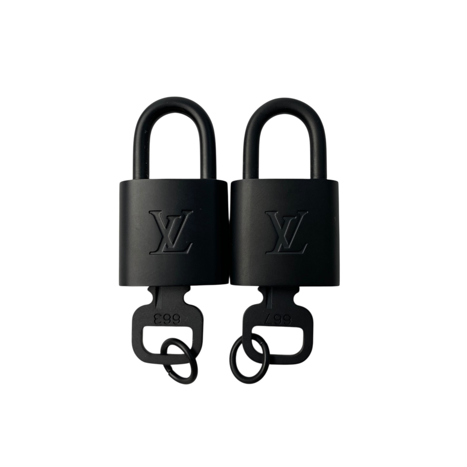 新品同様 ルイヴィトン LOUIS VUITTON レディース パドロック2点セット #667 #663 マットブラック