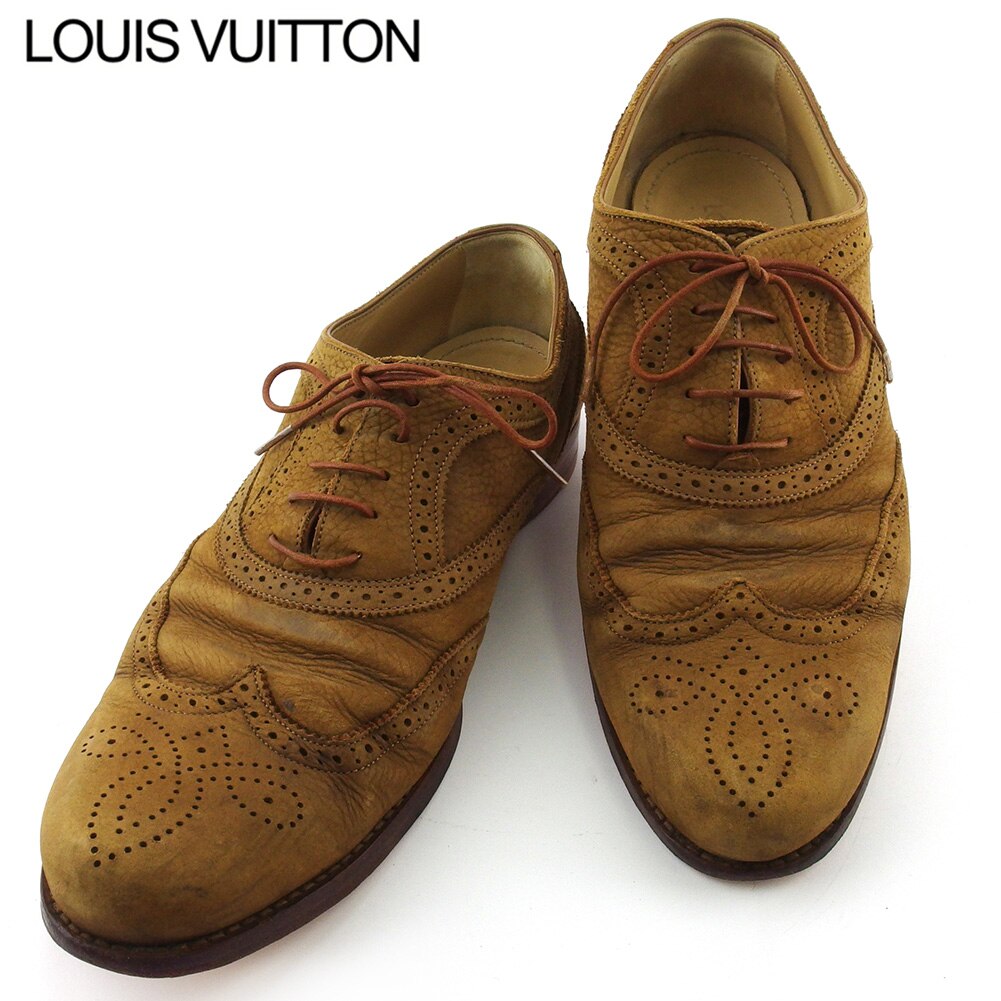 Louis Vuittonシューズ 靴 メダリオン メンズ 7ハーフM オックスフォード ライトブラウン ブラウン 中古
