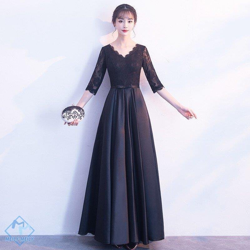 ロングドレス 演奏会 カラードレス 安い 黒 花嫁 イブニングドレス 結婚式 フォーマルドレス 二次