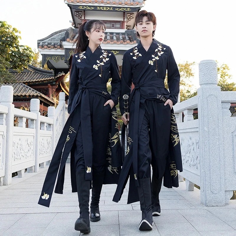 男女兼用 華流衣装 対襟長衫 中華古代服 中華服 チャイナ服 中華 チャイナ 唐装 古典服 舞台衣装 ステージ衣装 イベント 仮装 コスチューム 写真撮影 カップル