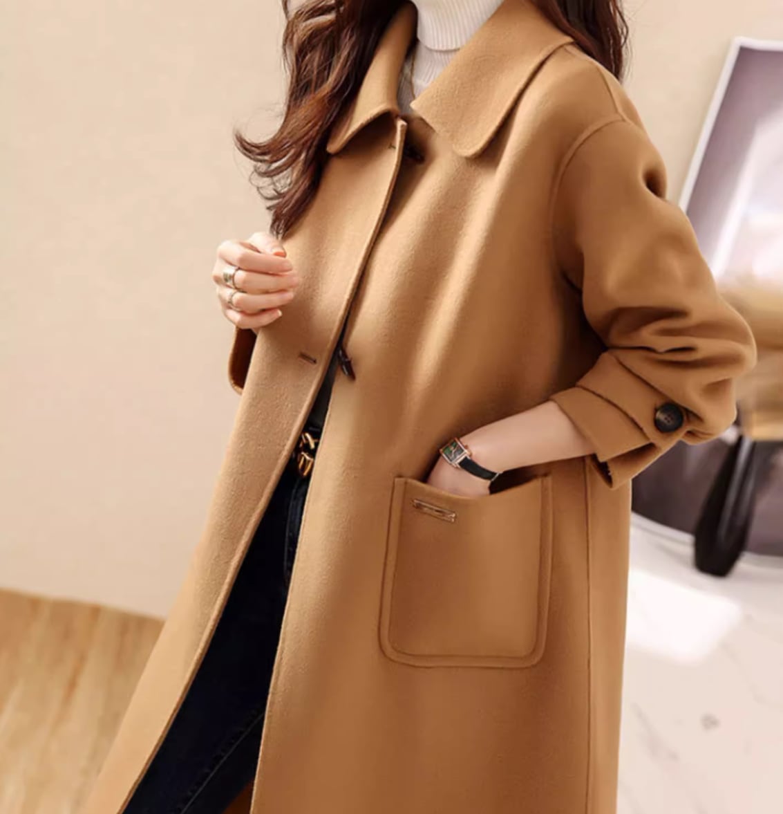 ジャケット コート レディース アウター 上着 ロングコート ステンカラーコート 膝丈 長袖 フェミニン ストリート ヴィンテージ かわいい きれいめ シンプル カジュアル おしゃれ かっこいい