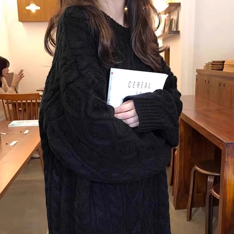 トップス セーター 長袖 クルーネック プルオーバー ミディアム丈 萌え袖 可愛いかわいい 大人可愛い きれいめ シンプル 上品 おしゃれ かっこいい カジュアル こなれ感 個性的 ルーズ 主役級