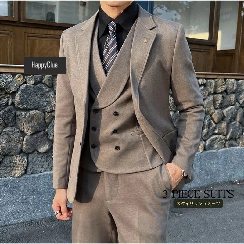 スリーピース スーツ メンズ スーツ 40代 30代 タキシード 細身 紳士服 スリムスーツ 結婚式 カジュアル スタイリッシュ メンズスーツ 大きいサイズ 通勤 就職活動 ビジネススーツ パーティー