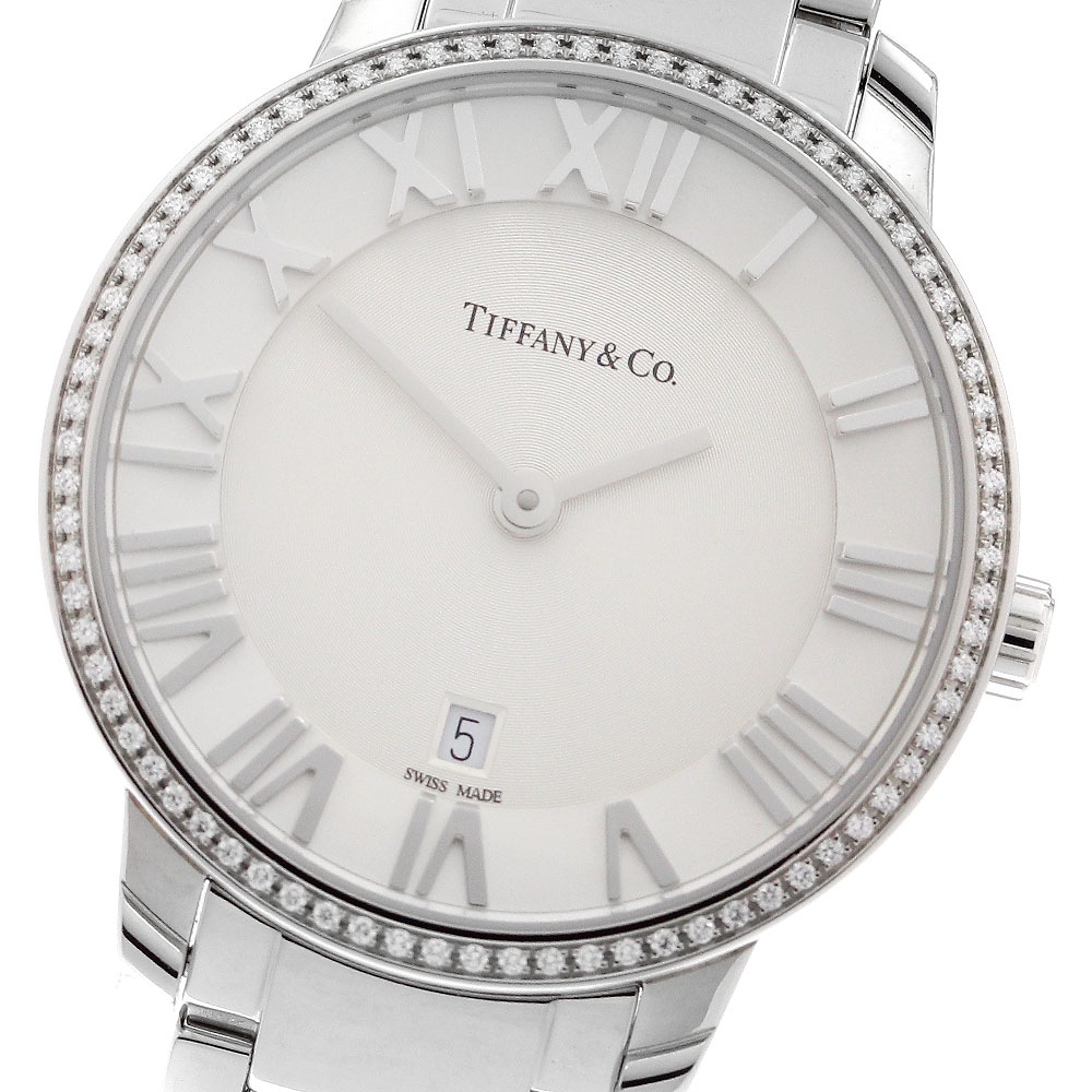 ティファニー TIFFANY&Co. 34876177 アトラス 2ハンド ダイヤベゼル クォーツ レディース 保証書付き_907215【中古】