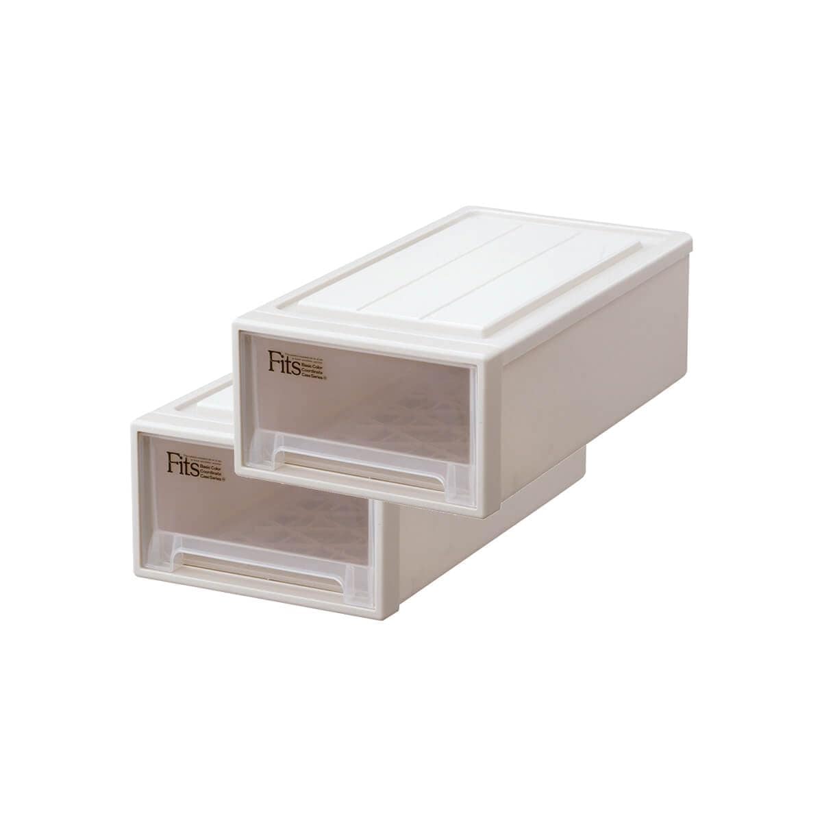 【通販限定2個セット】天馬 耐久性に特化した収納ケース 日本製 フィッツケース S-30 たわみにくい衣装ケース 引き出し 1個ずつ増やせて便利 【色 カプチーノ】 【幅30×奥行53×高さ18cm】