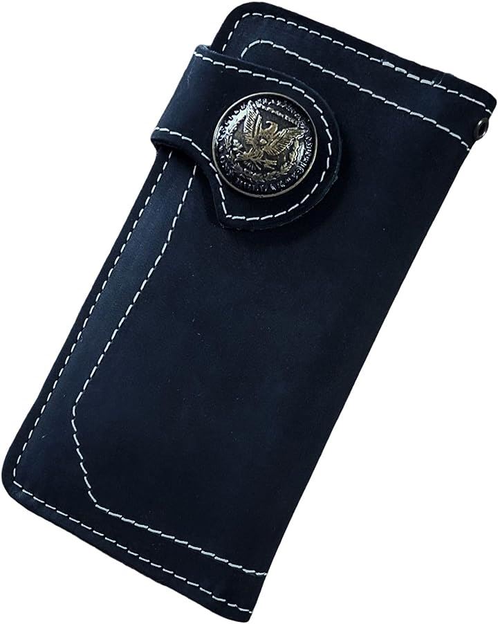 バイカーズウォレット 長財布 ライダースウォレット レザーウォレット 二つ折り メンズ 本革 ヴィンテージ 革財布 牛革 メンズ長財布 ロングウォレット コンチョ( コンチョイーグル)