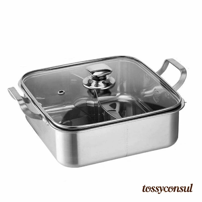 高評価多数新生活 鴛鴦鍋火鍋 火鍋 仕切り鍋 しゃぶしゃぶ鍋 卓上二食鍋 同時に調理可能 /直火両方対応 ガラス蓋付き 両手鍋 二食鍋 ステンレス鋼 仕切り おもてなし和食 調理器具 春夏秋冬兼用