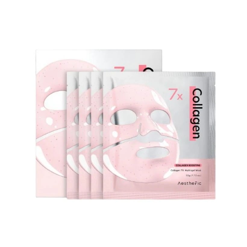 [25FW/New]（バニラコで発売したスキンケアブランド）コラーゲン 7X ハイドロゲルマスク 4枚 #コラーゲンブースター #弾力 #光彩 #ビタカプセル #4種ペプチド #無刺激