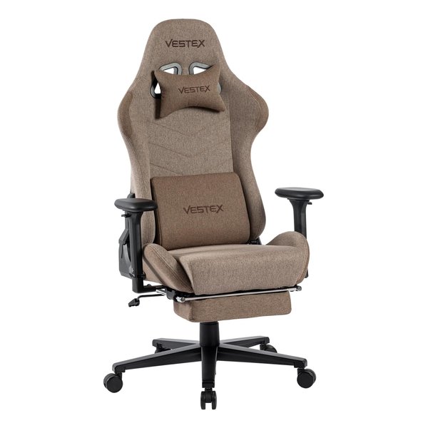 S1 カラーファブリック フットレスト付き ゲーミングチェア ブラウン VES-S1FTBR