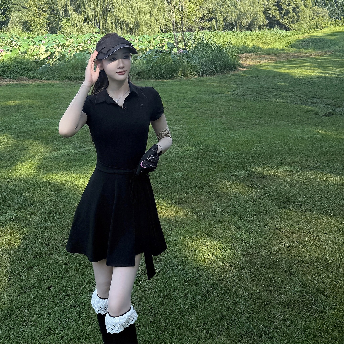 ゴルフウェア 春夏秋 ワンピース レディース 白 黒 ゴルフスカート polo半袖 カジュアル 痩せる 韓国風 速乾 スポーツウェア テニスウェア 女性 かわいい おしゃれ