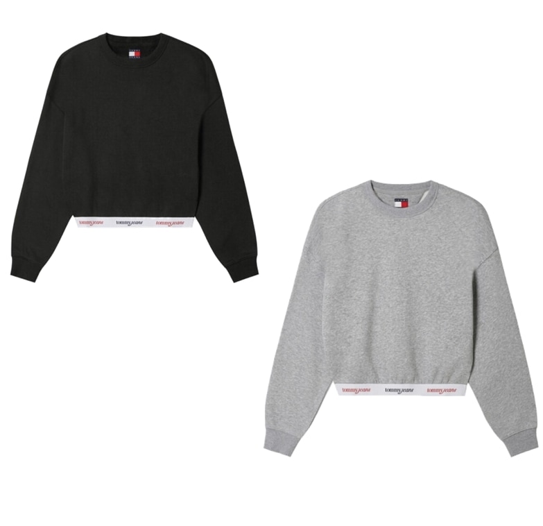 Boxy Crop Tape Sweatshirt (T32F0TTO12TWT1 )