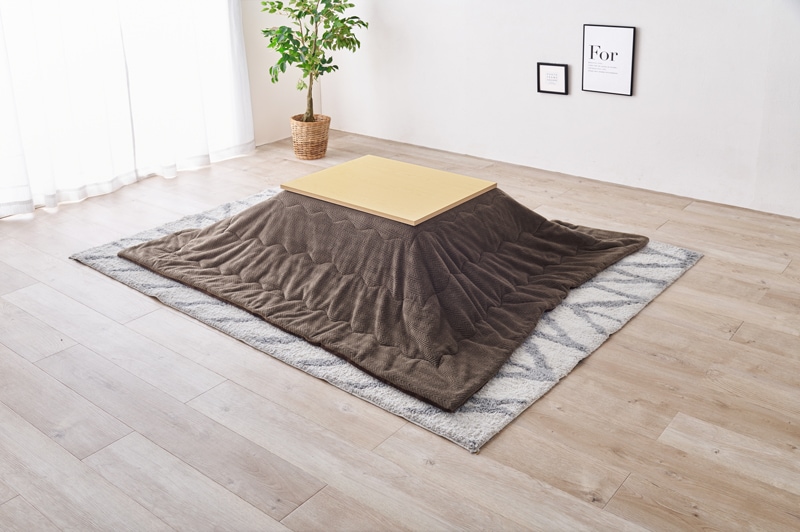 こたつ コタツ テーブル 掛布団 2点セット ナチュラル/ブラウン 75x60cm コタツ掛布団セット オールシーズン シンプル 長方形 なめらか素材 保温