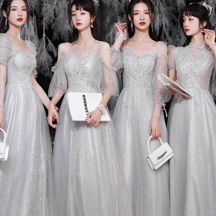 2枚購入で4OO円OFF ! !パーティードレス エレガント 高級感 成人式 結婚式ドレス 誕生日 花嫁 司会パーティードレス一 Vネック/韓国ファッション/ロングワンピース ブライズメイド服母の日