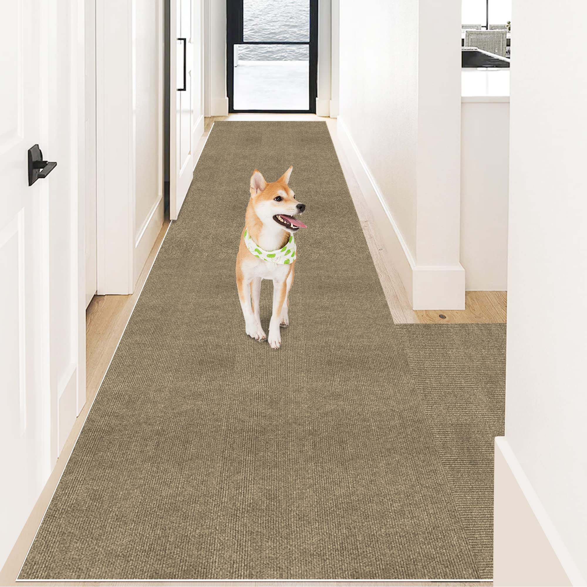 【 限定ブランド】廊下敷き マット カーペットラグ ラグマットカーペット 洗える AOHDM 階段マット約600 60cm 滑り止め キッチンマット モカ 玄関マット 4mm吸着マット めマット ロン 6,300円
