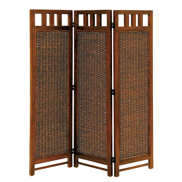 スクリーン 3連 衝立 アジアン家具 ウォーターヒヤシンス幕部 高さ130cm