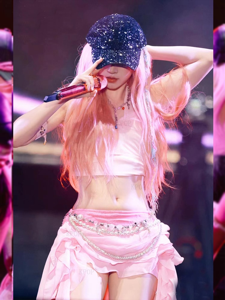 SongYuqiPinkVestSuitJazzステージパフォーマンスコスチュームダンスコスチューム