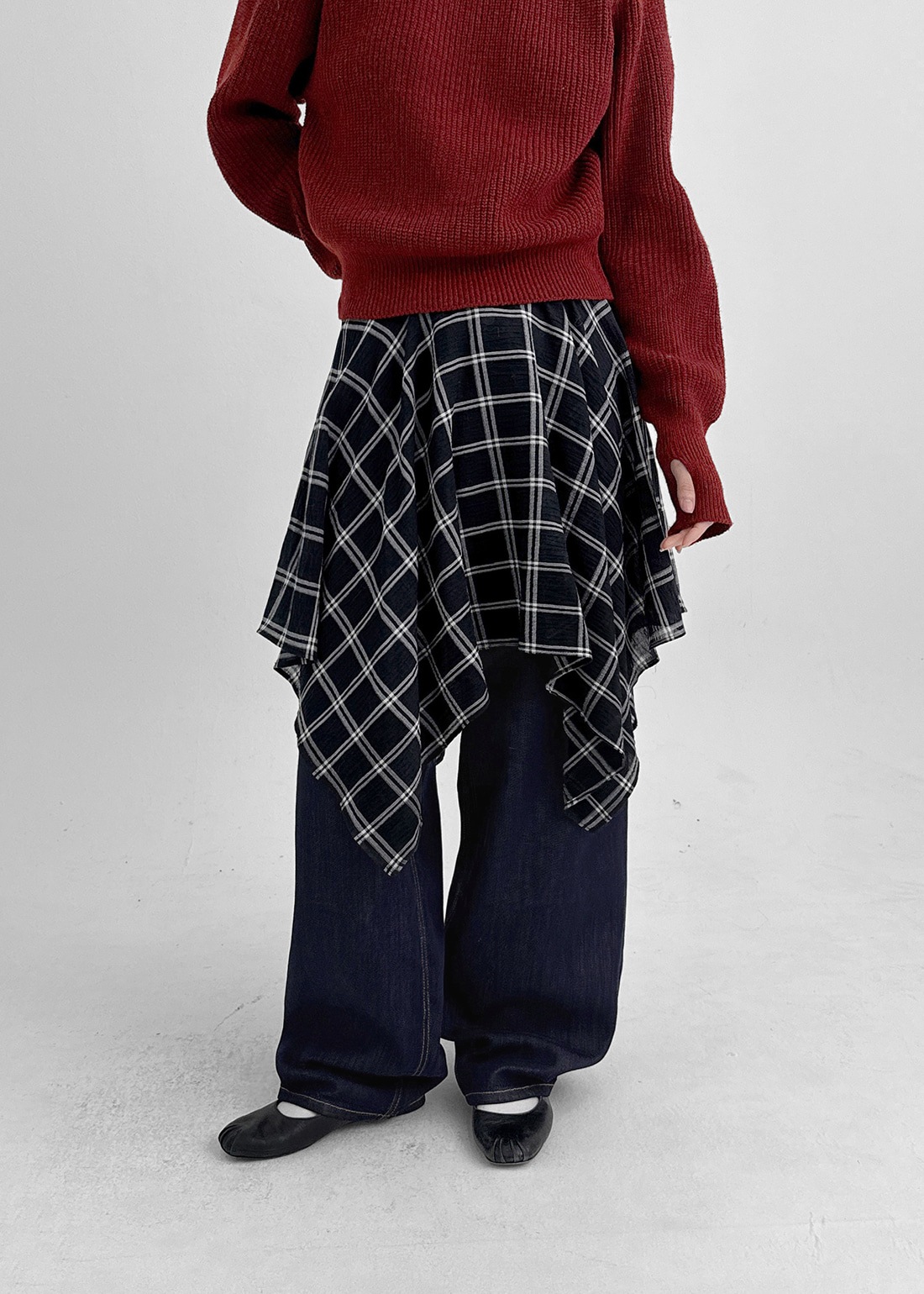 チェスティンチェックアンバルミディスカート