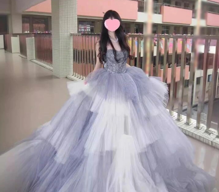 成人式ドレス カラードレス パーティードレス ロング コンサート ウェディングドレス 高級感 前撮りドレス 後撮り お姫様 可愛い オフショルダー ワンピース 披露宴 花嫁ドレス 多重チュール フォト