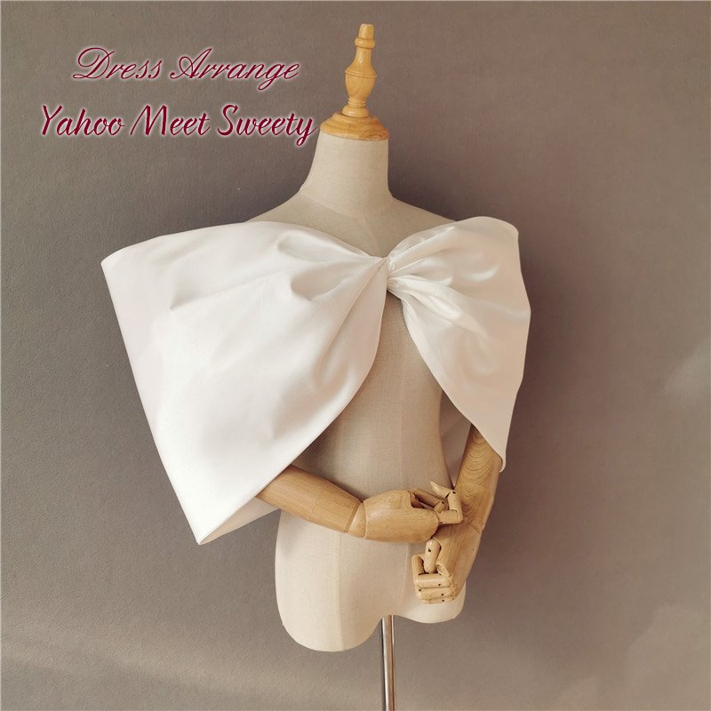 ウェディングドレスアレンジ 大きいリボン 二の腕カバー カラードレスアレンジ 小物 ショール 結婚式 パーティー ボレロ 二次会 披露宴 花嫁 前撮り