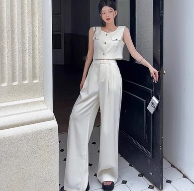 ベスト ワイドパンツ 2点セット セットアップ ロング丈 ノースリーブ かわいい 大人可愛い きれいめ シンプル カジュアル 大人 上品 おしゃれ お洒落 かっこいい レトロ 大人女子 ラフ ラブリー