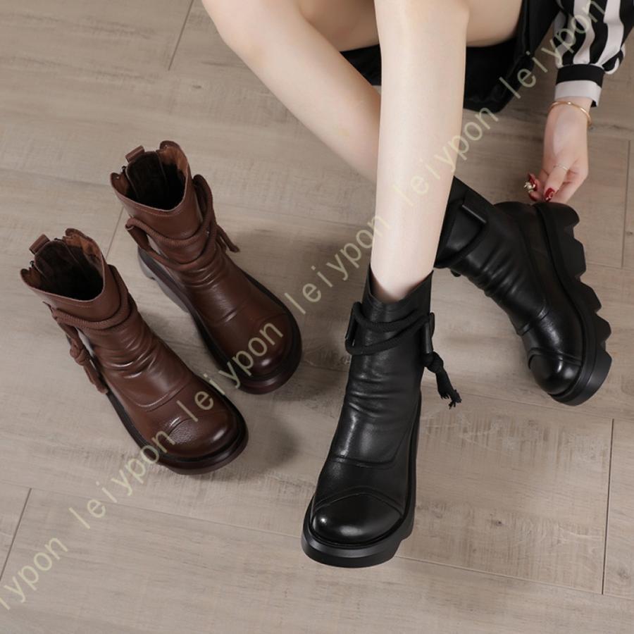 ブーツ レディース 靴 長靴 ダウンブーツ スノーブーツ ミドルブーツ 黒 ブラック 防水 雨の日 滑りにくい スパイク 履きやすい シンプル 歩きやすい 秋 冬 雪