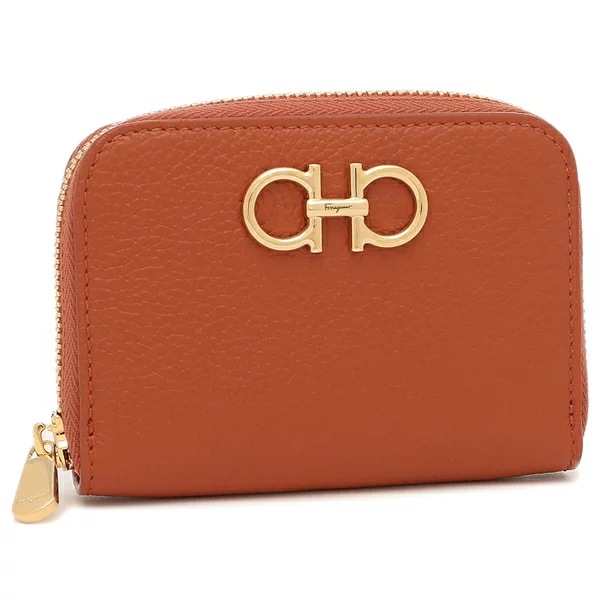 小銭入れ コインケース カードケース ガンチーニ オレンジ レディース Salvatore Ferragamo 220406 0770059