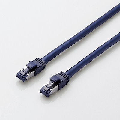 他サイト： LANケーブル エレコム 1m Cat8 カテゴリー8 LD-OCTT／BM10 カテゴリー8対応LANケーブル ツメ折れ防止 ブルーメタリック 1.0mの商品画像