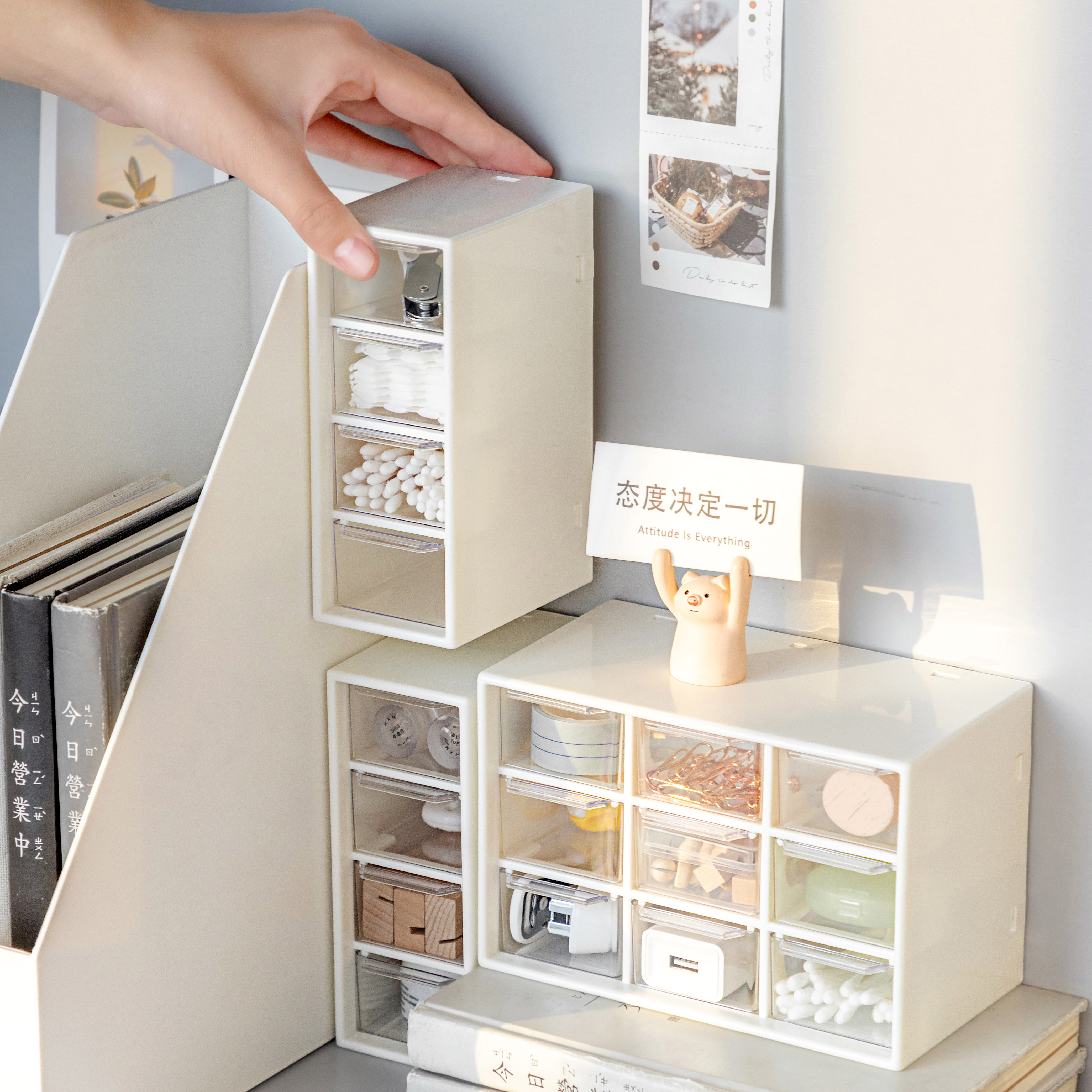 【超お得1つ買うと10個もらえる】急速出荷469角型収納ボックス 卓上小引き出し ミニハンドアカウント かわいいドミトリーラック デイリー使い捨て収納ボックス