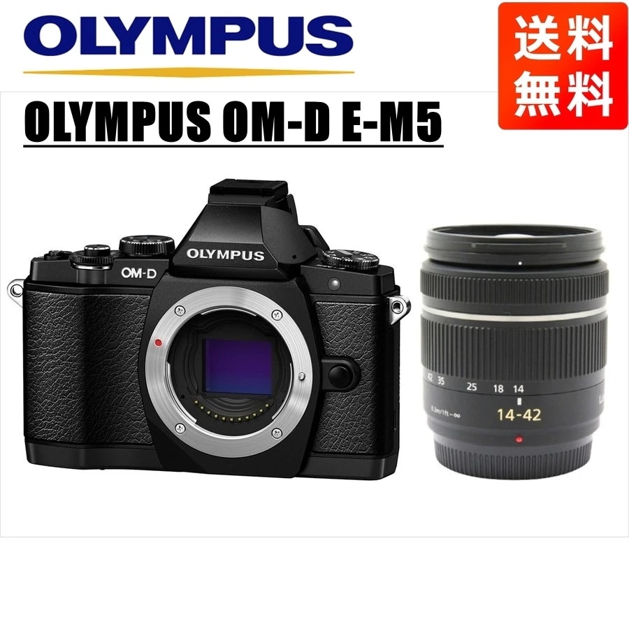 OM-D E-M5 ブラック パナソニック 14-42ｍｍ 黒 レンズセット ミラーレス一眼 カメラ 中古