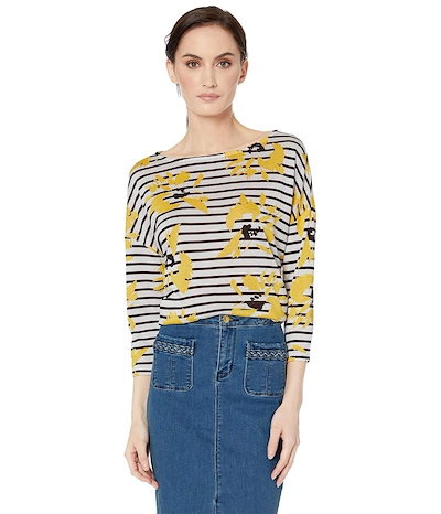 トリバル レディース シャツ トップス Printed Slub Knit 3/4 Sleeve Drop Shoulder Top トリバル レディース シャツ トップス Printed Slub Knit 3/4 Sleeve Drop Shoulder Top