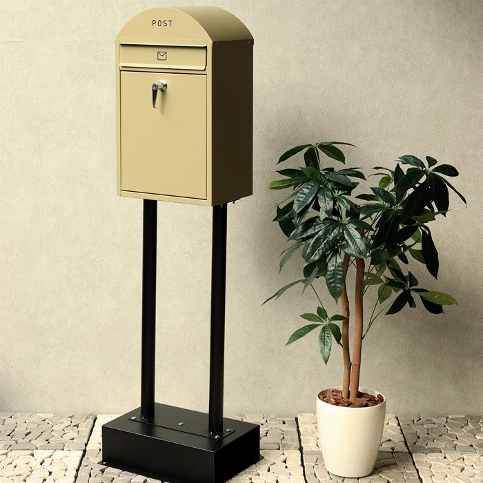 郵便ポスト スタンドポスト Geremia ジェレミア SDM-055 イエローベージュ/ブラック