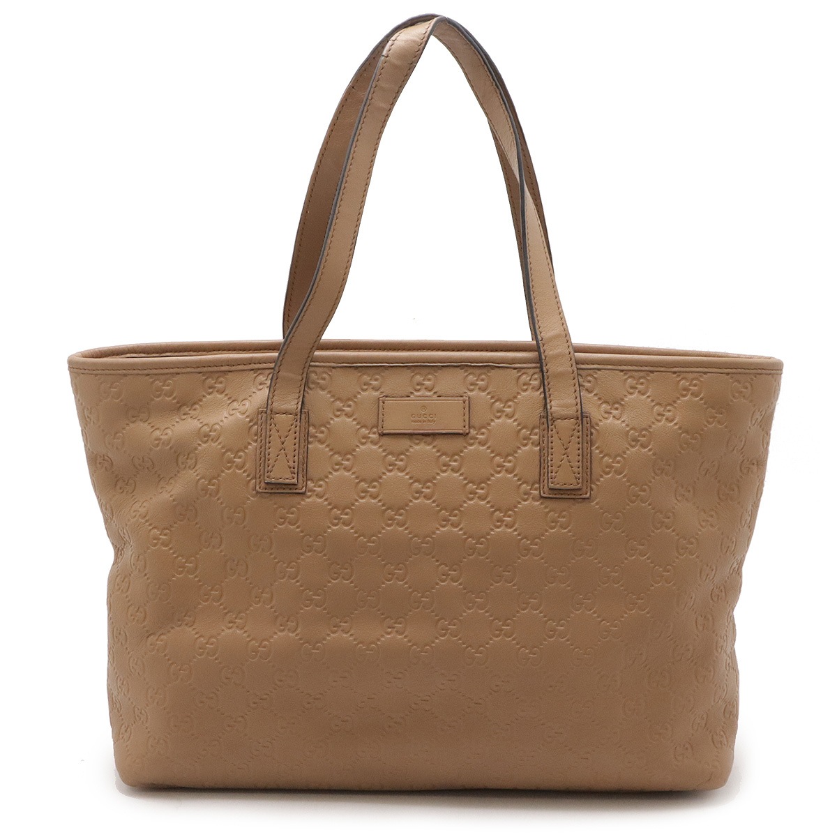 グッチシマ トートバッグ ショルダートート ショルダーバッグ セミショルダー 肩掛け レザー ベージュ 21113