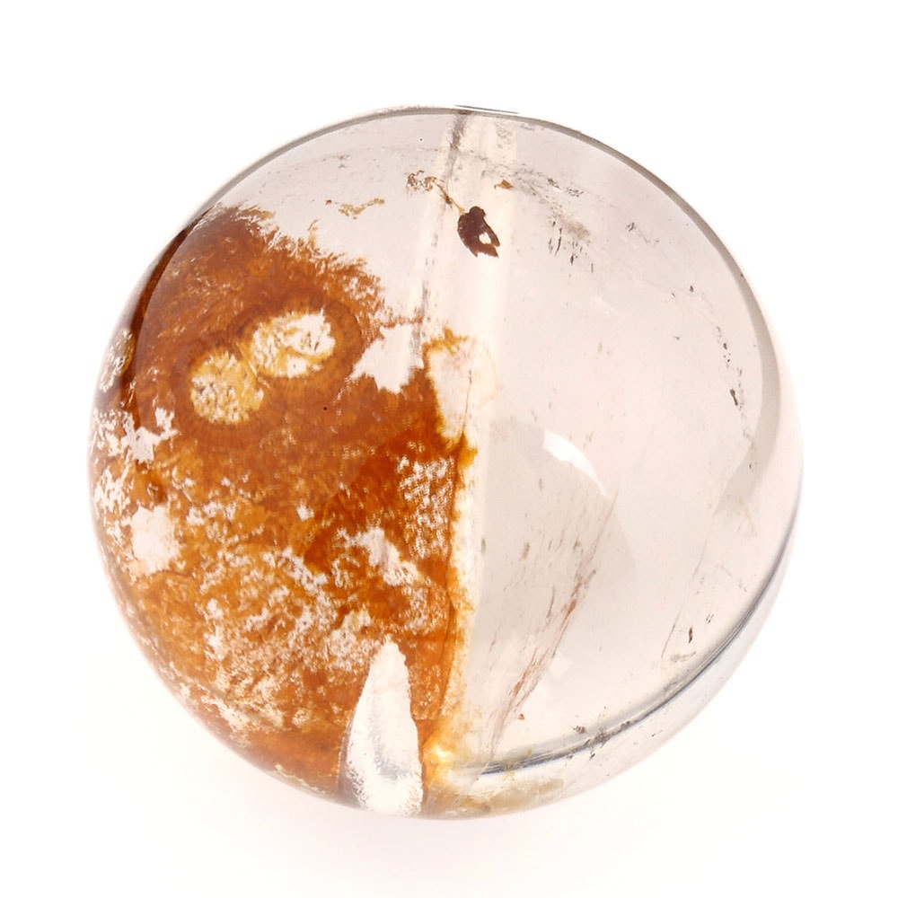 「1点もの 現品」 1粒売り 天然 オーラクォーツ ブラジル産 14mm パワーストーン バラ売り 天然石 パワーストーン ばら売り ビーズ 穴あき 1玉売り アクセサリー パ zz000122-zl