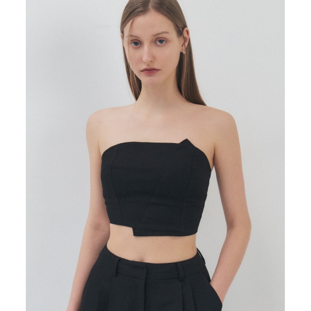 シティブリーズインシジョンディテールチューブトップ_ブラック