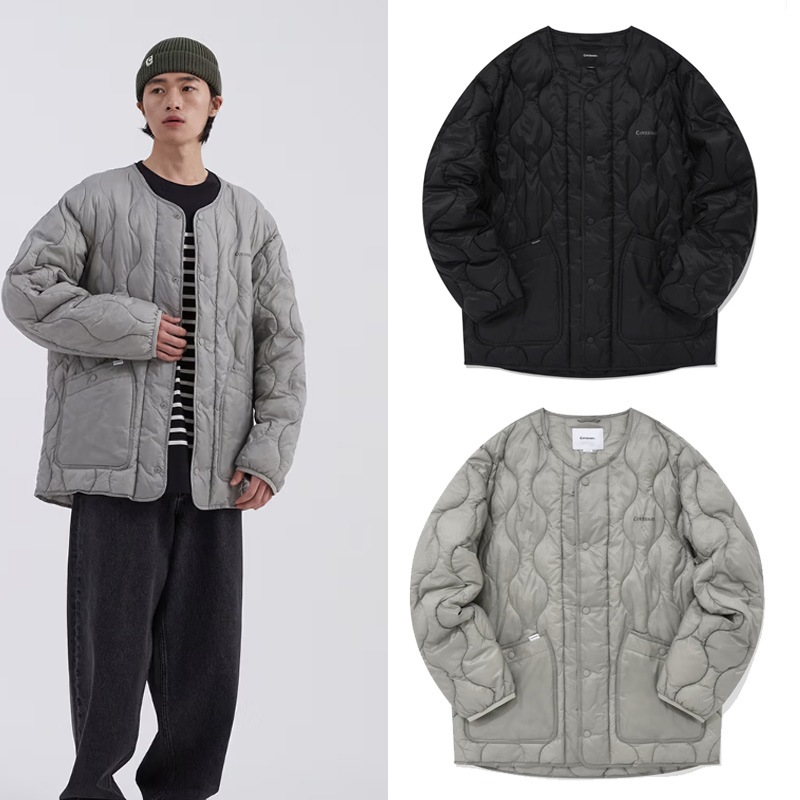 ミッドキルティングジャケット/男女共用/ブラック/グレー CO2203JK24BK / CO2203JK24LG