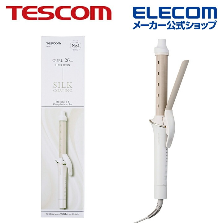 テスコム ヘアーアイロン マイナスイオン カールアイロン AC式 カール 26mm ホワイト TM762A-W 6,699円