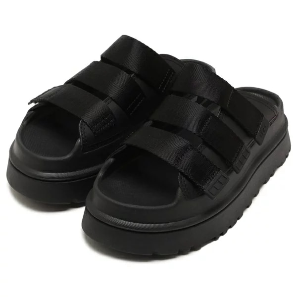 厚底 スライド サンダル ゴールデングロー スライド プラットフォーム ブラック レディース 1167430 BLK
