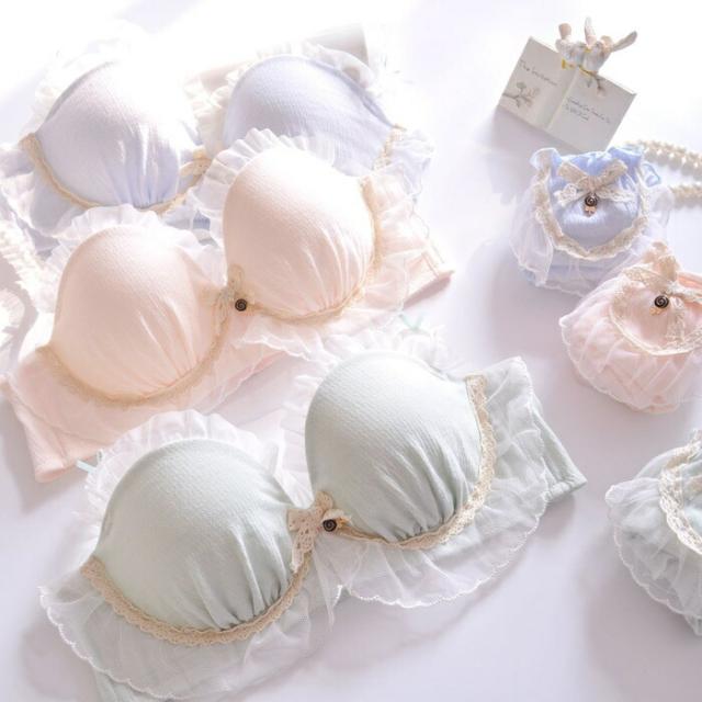 【期間限定】ブラジャー ショーツ セット かわいい 総レース セクシー シースルー ランジェリー 下着 女性 レディース ランジェリー ブラジャー ブラ ショーツ 上下 セット 女性 下着 リボン 9