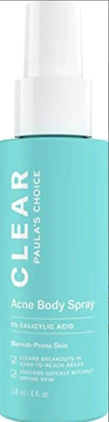 CLEAR Back and Body Acne Spray 2% Acid