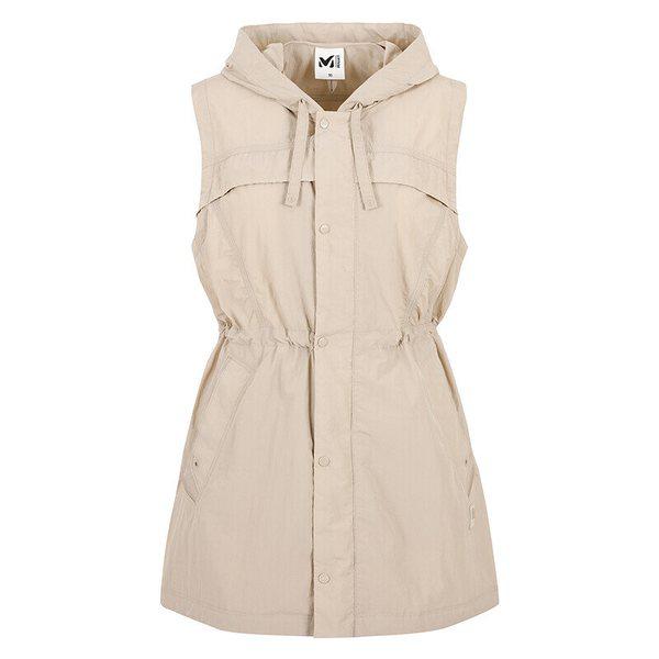女性用夏のアウトドア普段着ベスト LD Bubly Vest カーキ ベージュ_CC