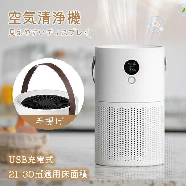 空気清浄機 脱臭機 空気清浄 花粉 HEPAフィルター 小型 脱臭 省エネ コードレス USB 充電