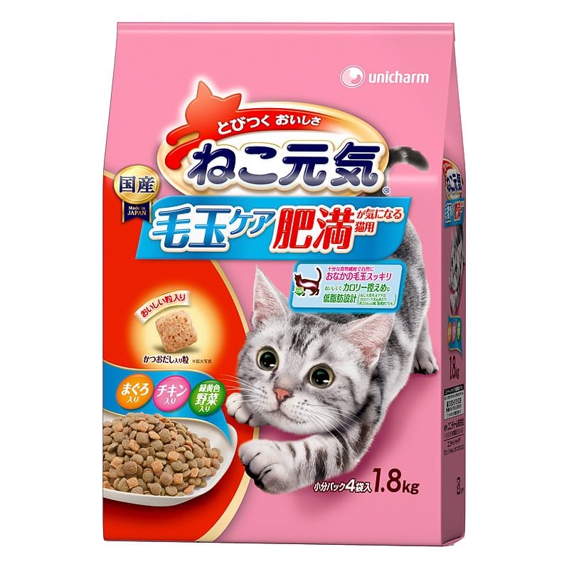 キャットフード　毛玉ケア　肥満が気になる猫用　１．８Ｋｇ（４５０ｇX４袋）　６袋入り　ＣＲＣ35―15―88―30―00