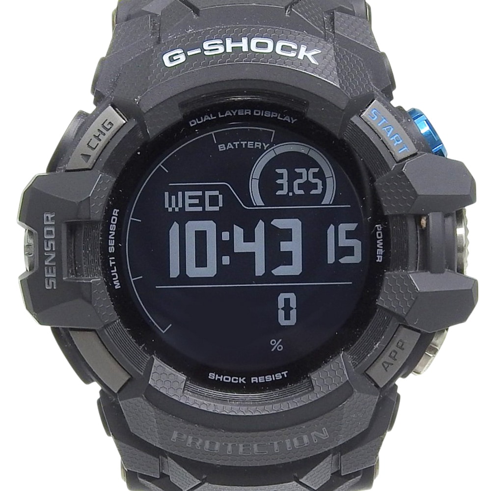 Gショック G-SQUAD GSW-H1000 腕時計 ステンレススチール ラバー 黒 クオーツ デジタル表示 メンズ 黒文字盤 中古品 Aランク