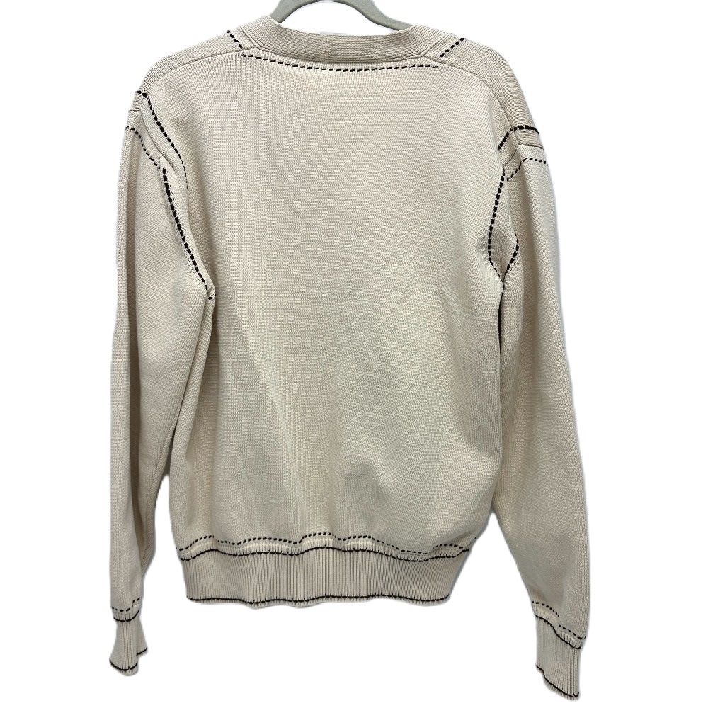 カーディガン 1AFPXX シグネチャーライト LVロゴ アパレル ニット トップス 羽織り ステッチ コットン ベージュ