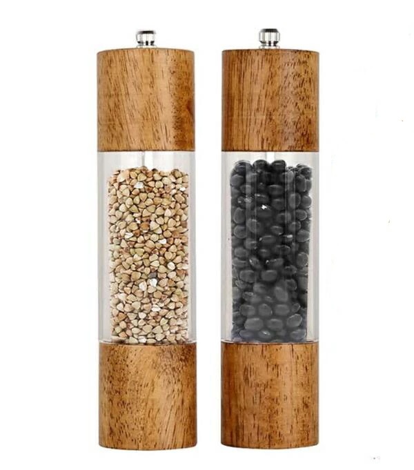 【大好評！最安値挑戦!】【即日発送】胡椒ミル 木製ペッパーミル ペッパーミル手動 ソルト 黒胡椒 調味料挽き 岩塩 粗さ調節 ミル ペッパー マルチミル 粗さ調整 塩挽き 胡椒 こしょう 香辛料 岩塩