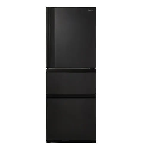 東芝 冷蔵庫 326L 右開き 3ドア 60cm うるおいラップ野菜室 3段冷凍室 GR-Y33SC(KZ) ブラック系