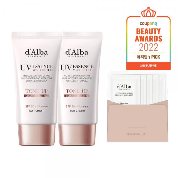 ダルバ ウォータープル トーンアップ 日焼け止め SPF 50 + PA +++ 50ml x 2p +弱酸性ジェルクレンザー 15mlセット 달바 워터풀 톤업 선크림 SPF 50+ PA++++
